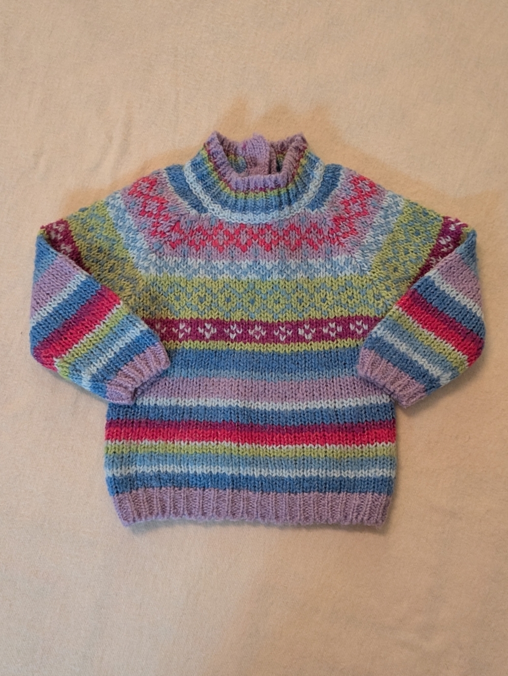 Vintage The Children's Place 18M Multicolor Striped Mockneck Sweater